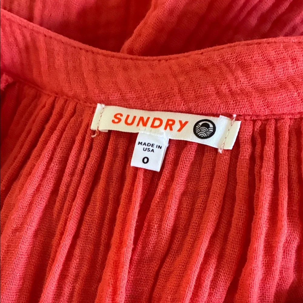 NWOT Sundry Vibrant Red Midi Dress, Size 0 - Picture 3 of 8